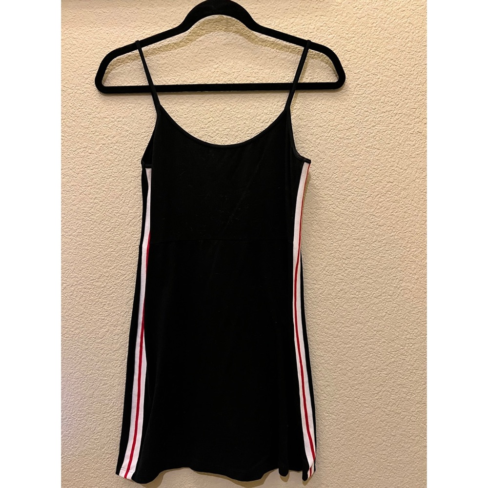 Brandy Melville | Black w/ Red & White Stripe Body Con Dress
